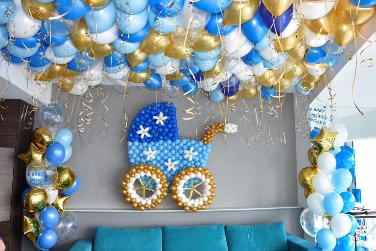 Dekoracja z balonów na Baby Shower