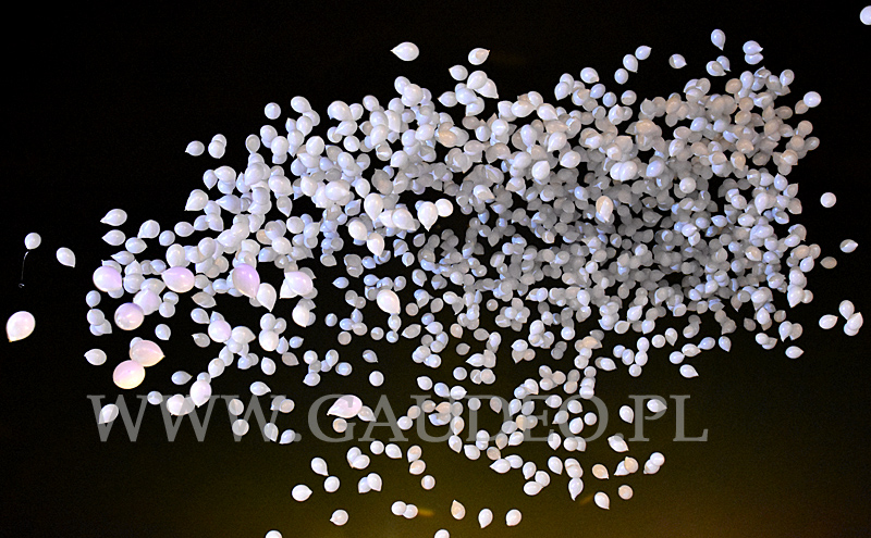 Wypuszczenie 1500 balonów z helem na Jarmarku Świątecznym w Rybniku