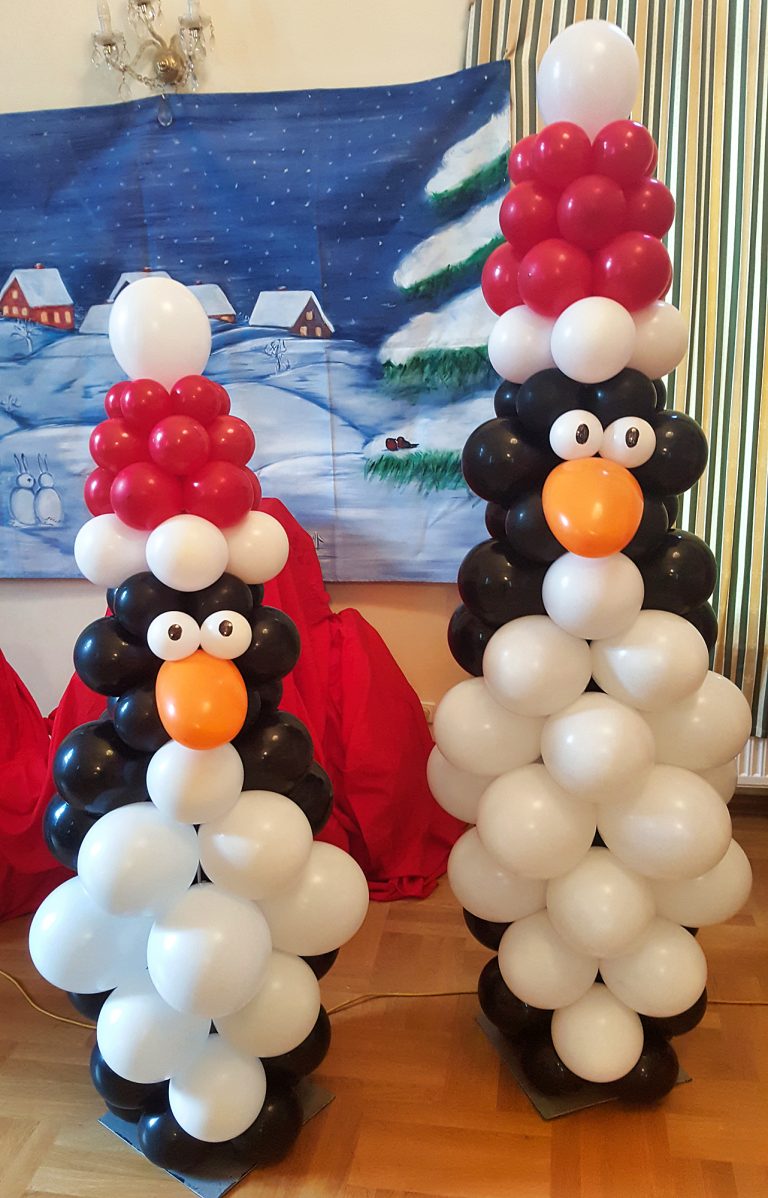 Balonowe pingwiny na mikołajki