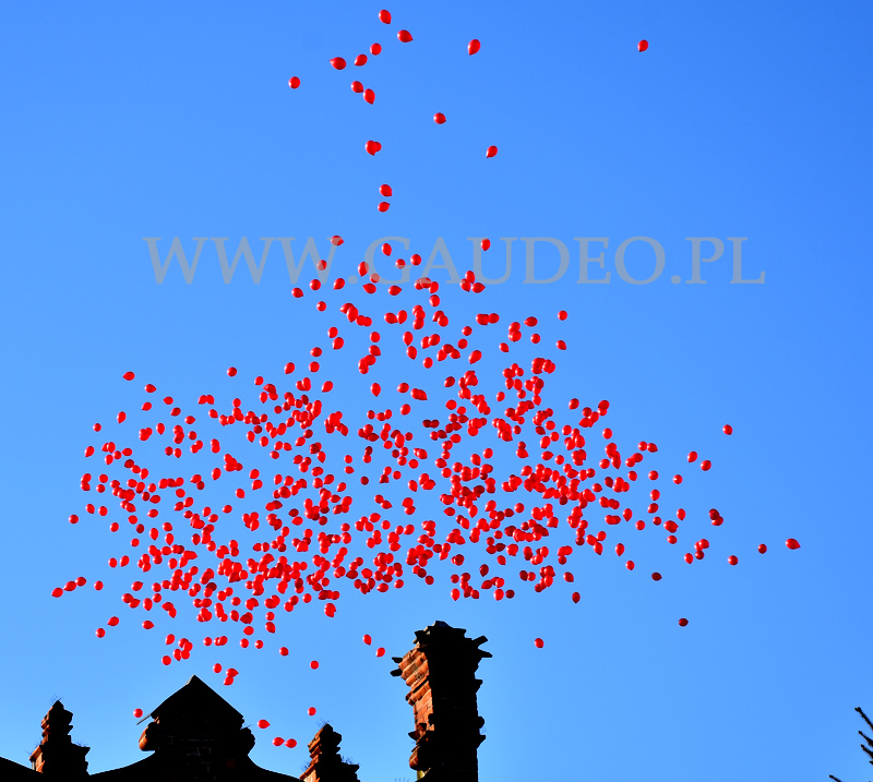 Wypuszczenie balonów na Rynku w Sandomierzu