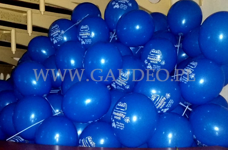 Balony z nadrukiem na patyczkach z okazji Europejskiego Tygodnia Mobilności