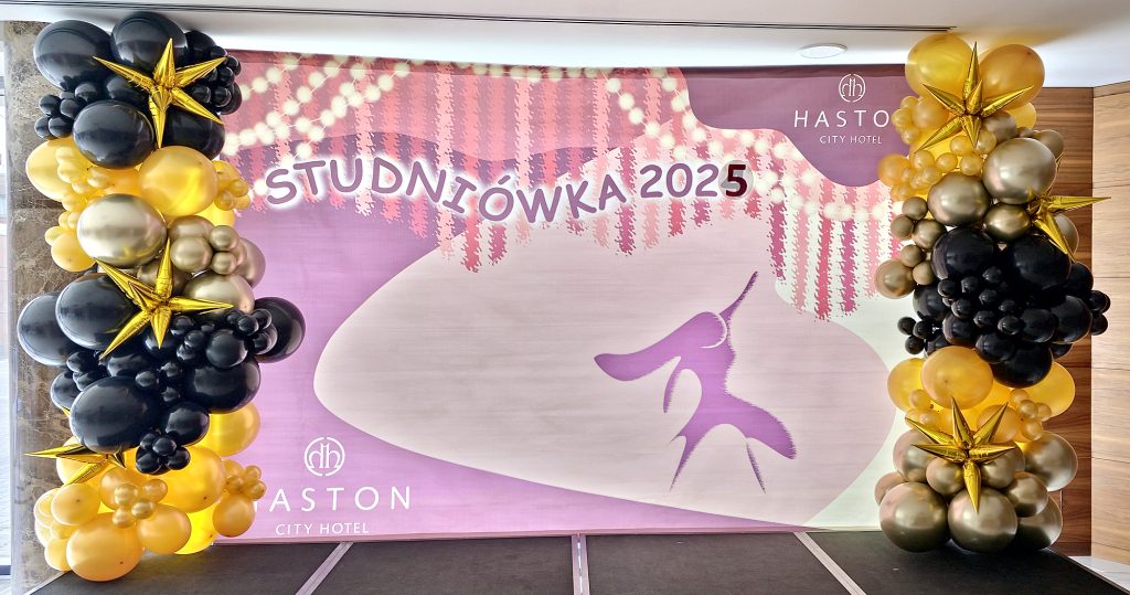 Dekoracja z balonów na studniówkę w Hotelu Haston