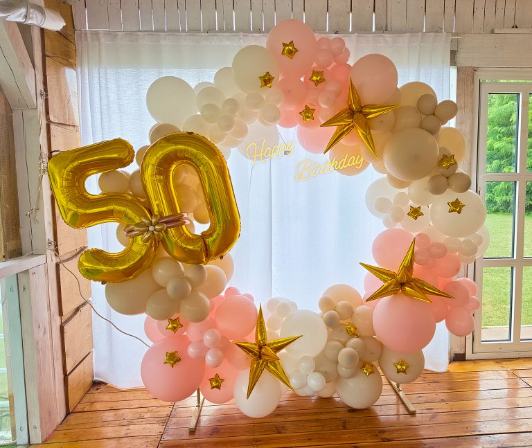 Ścianka balonowa na 50 urodziny,