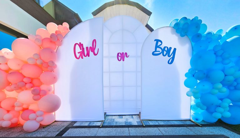 Ścianka z balonów na Baby Shower