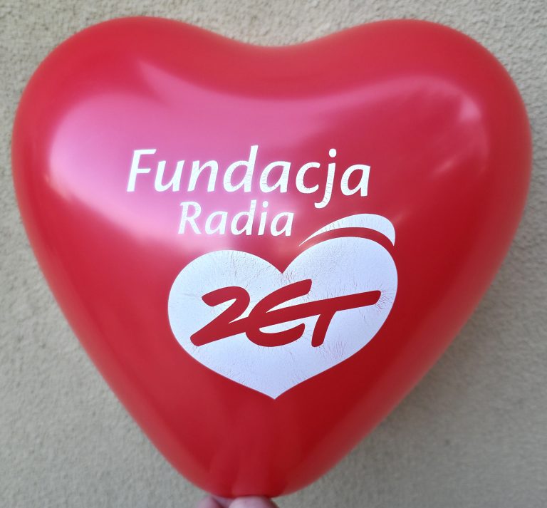 Balon w kształcie serca z nadrukiem