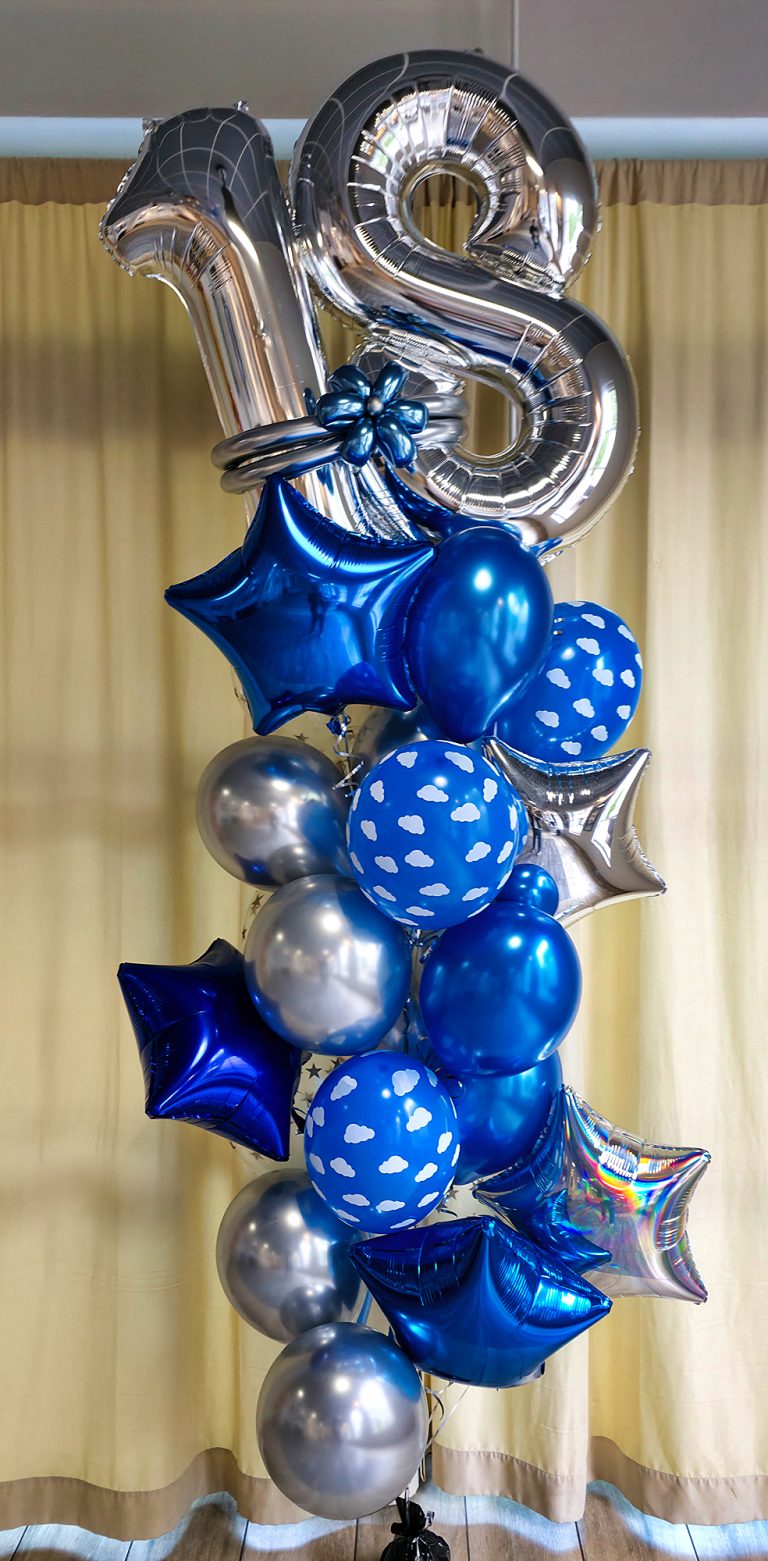 Bukiet balonów z helem na 18 urodziny