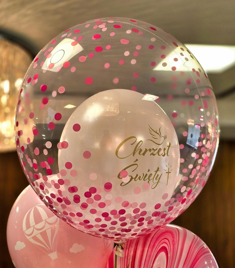 Balon z nadrukiem na chrzest