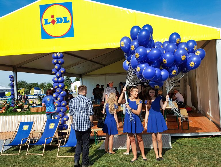 Hostessy z balonami helowymi na pikniku