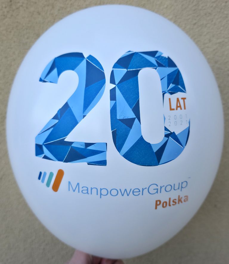 Balon z wielokolorowym nadrukiem