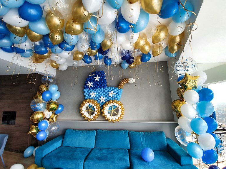 Baby Shower - dekoracja balonowa apartamentu