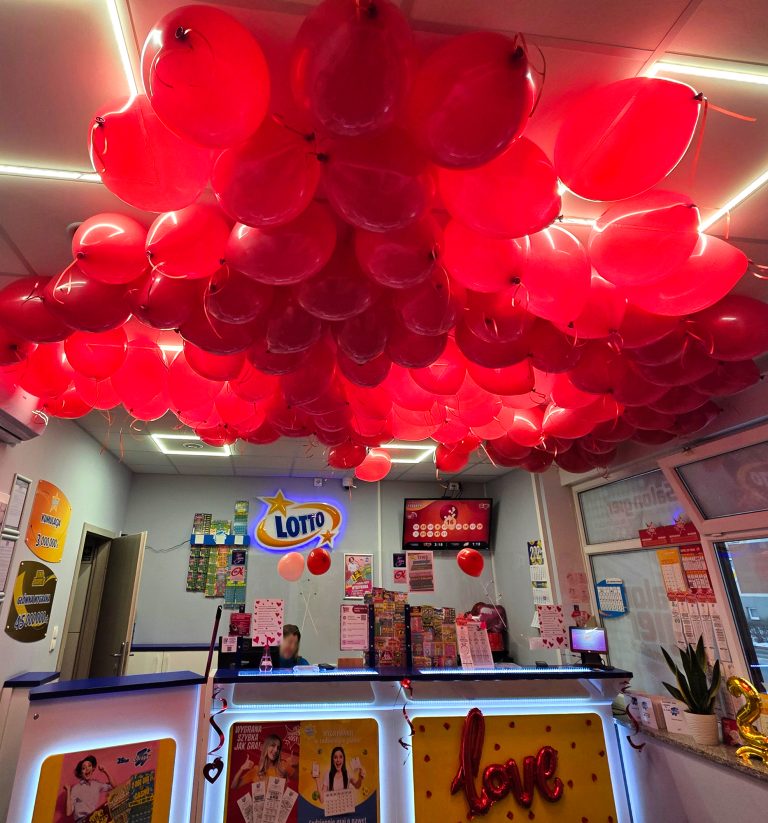 Walentynkowe balony z helem w Lotto