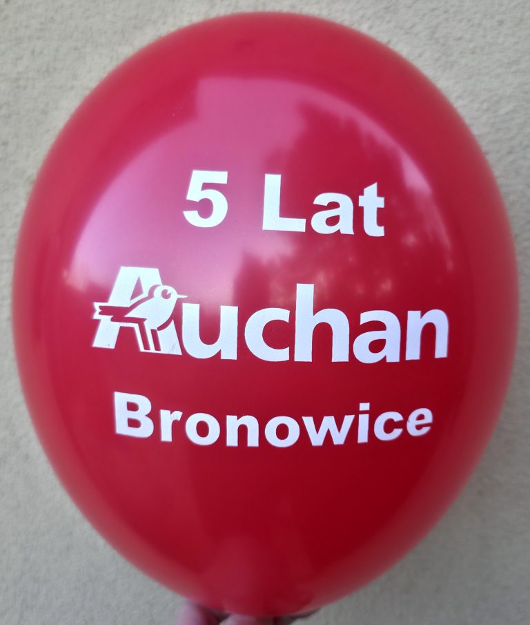 Balon z nadrukiem urodzinowym dla Auchan