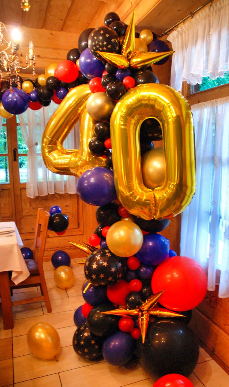 Dekoracja z balonów na 40 urodziny