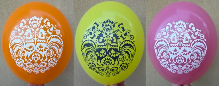 Balony z nadrukowanymi wzorami ludowymi