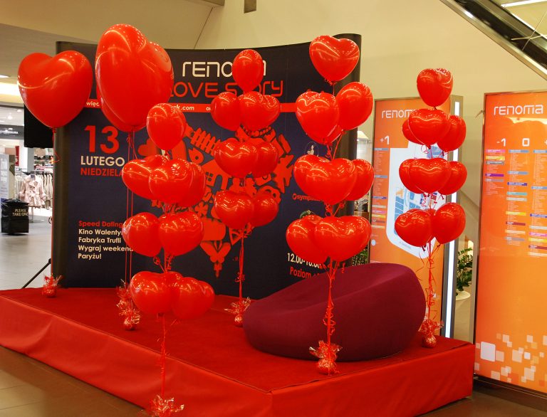 Balony z helem na walentynki w Renomie