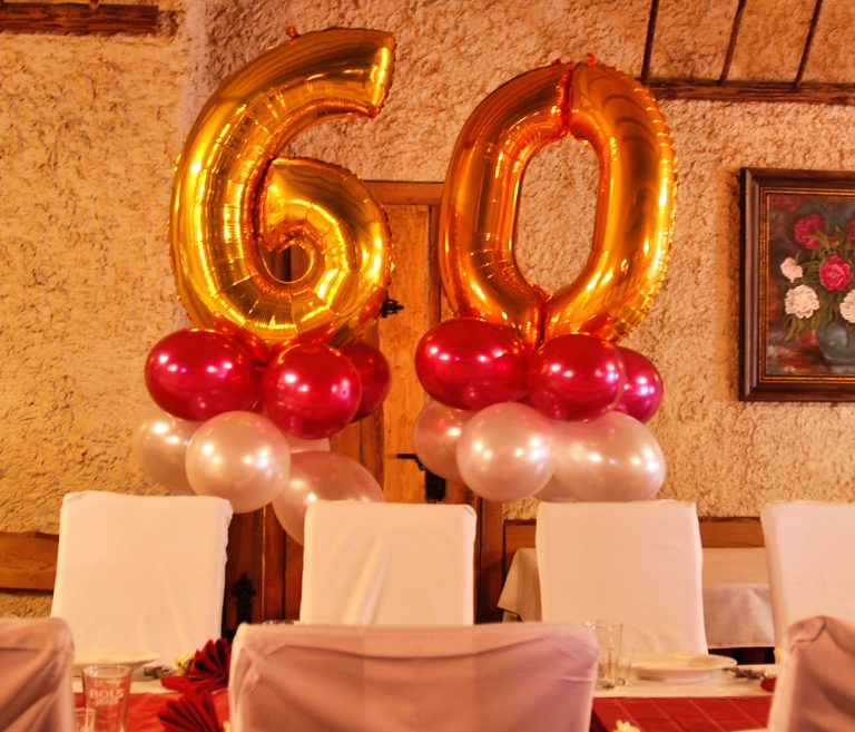 Balony z helem na 60 urodziny