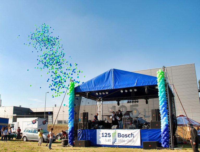 Wypuszczanie 1000 balonów helowych na pikniku firmowym