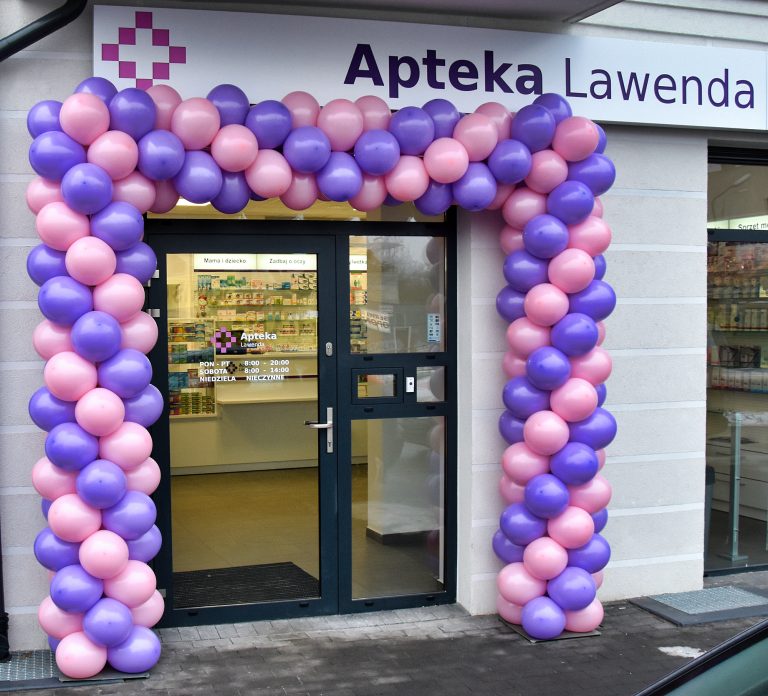 Brama z balonów na otwarcie Apteki Lawendowej
