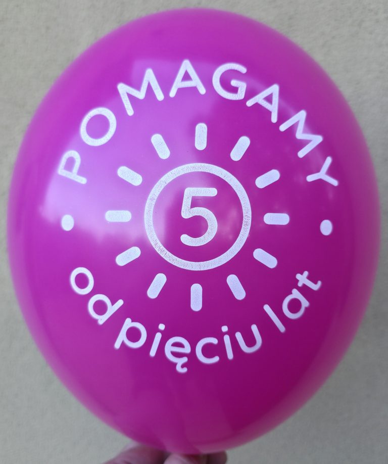 Balon z nadrukiem okolicznościowym dla fundacji