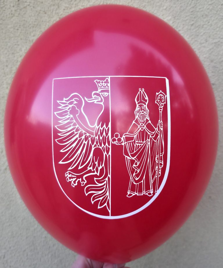 Balon z nadrukiem herbu miasta Chrzanów