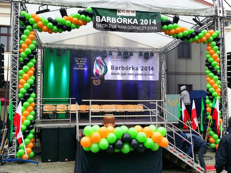 Dekoracja z balonów na Barbórkę