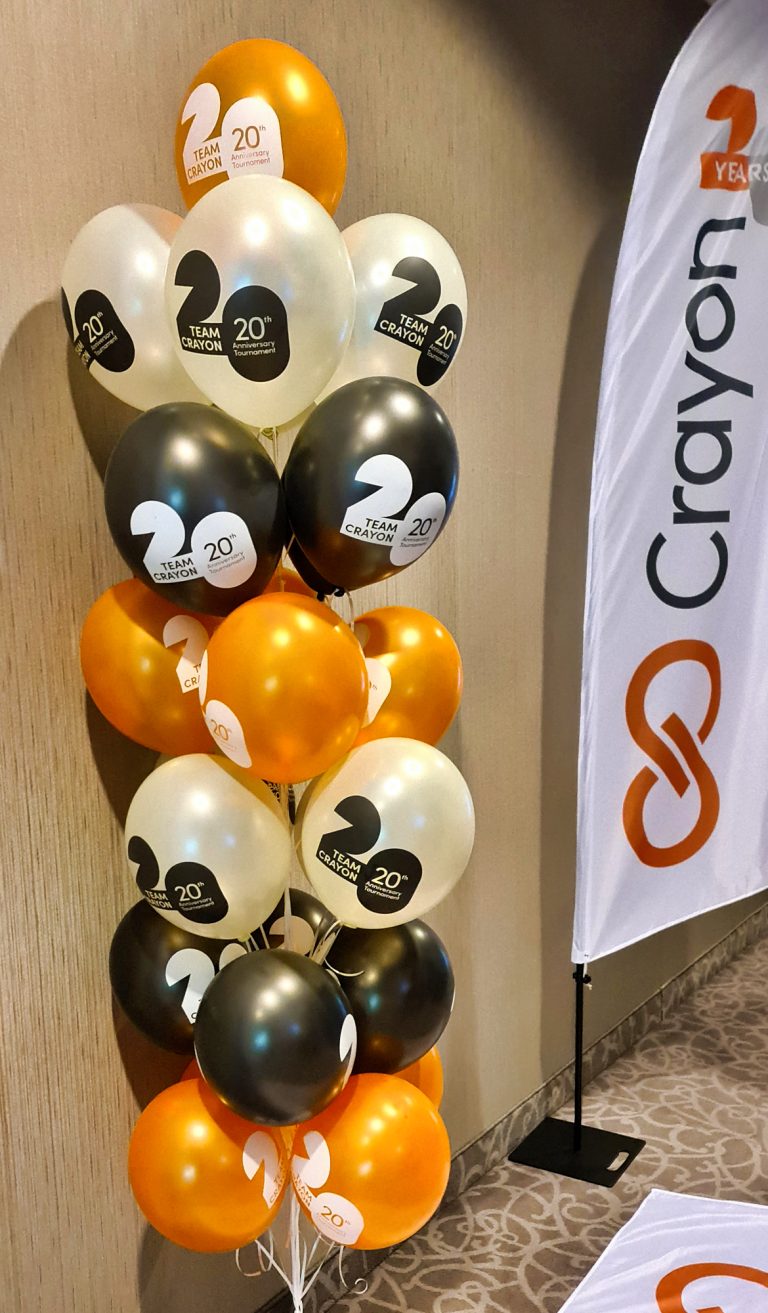 Bukiet z balonów helowych na 20 urodziny firmy