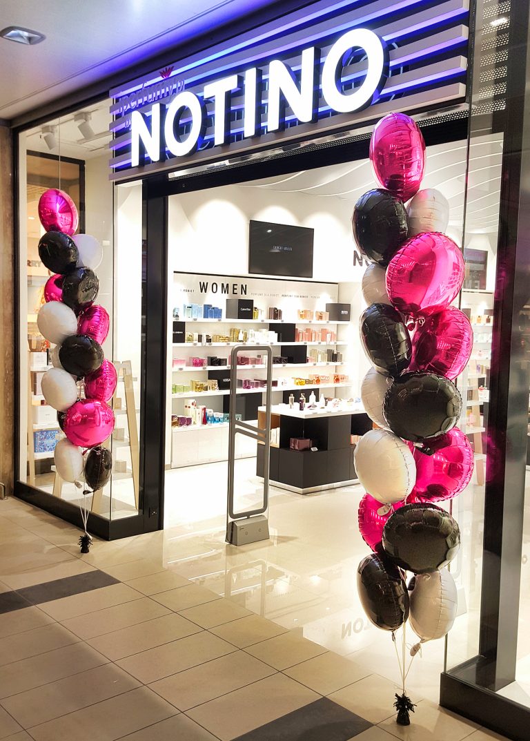 Balony foliowe z helem na otwarcie sklepu Notino