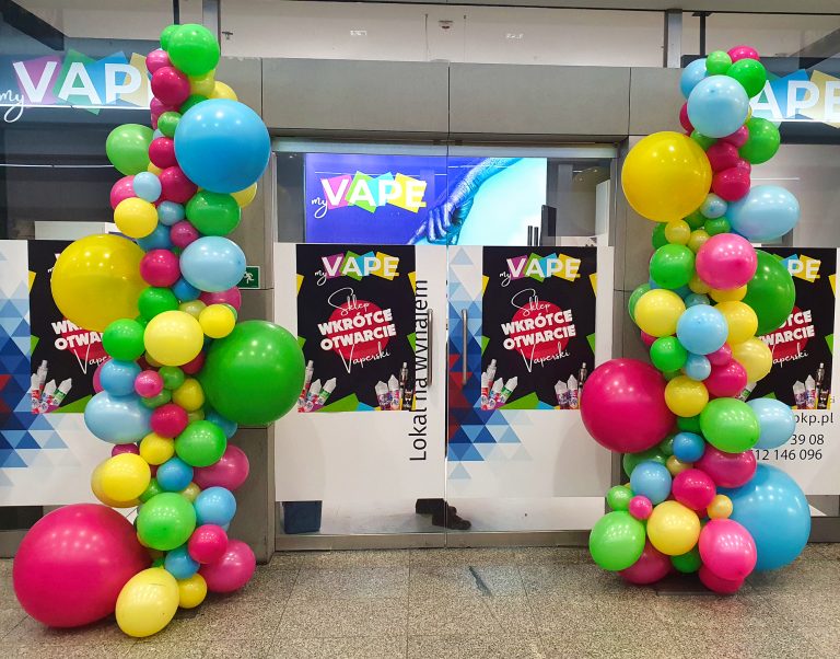 Organiczne kolumny z balonów na otwarcie Vape