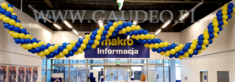 Dekoracja balonowa dla Makro Warszawa Bielany z okazji urodzin sieci